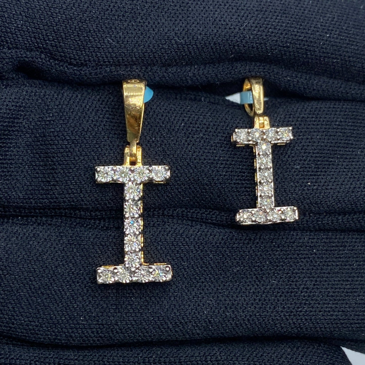 14k Single Stone Initial I Pendant