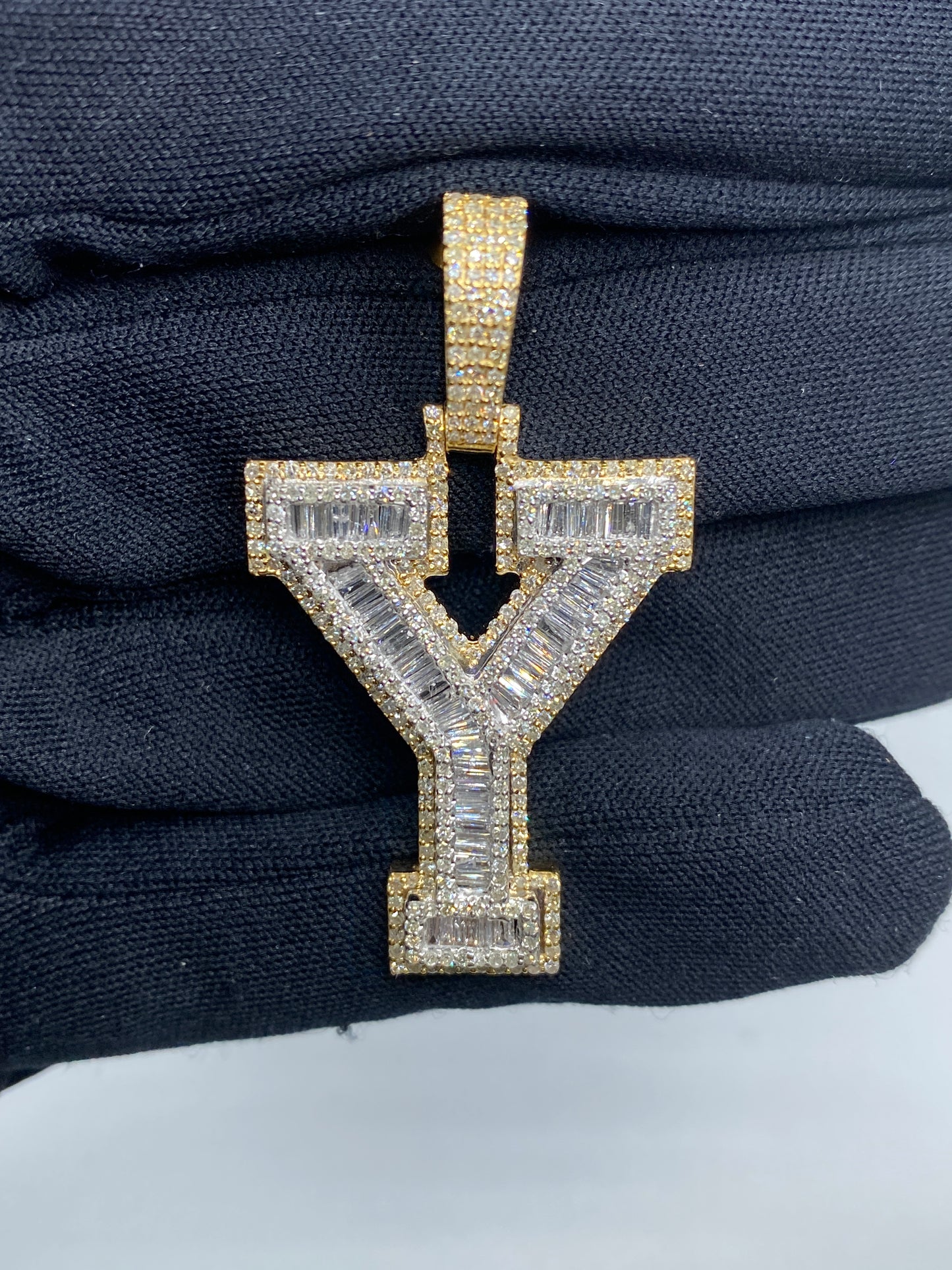 Initial Y Baguette Pendant