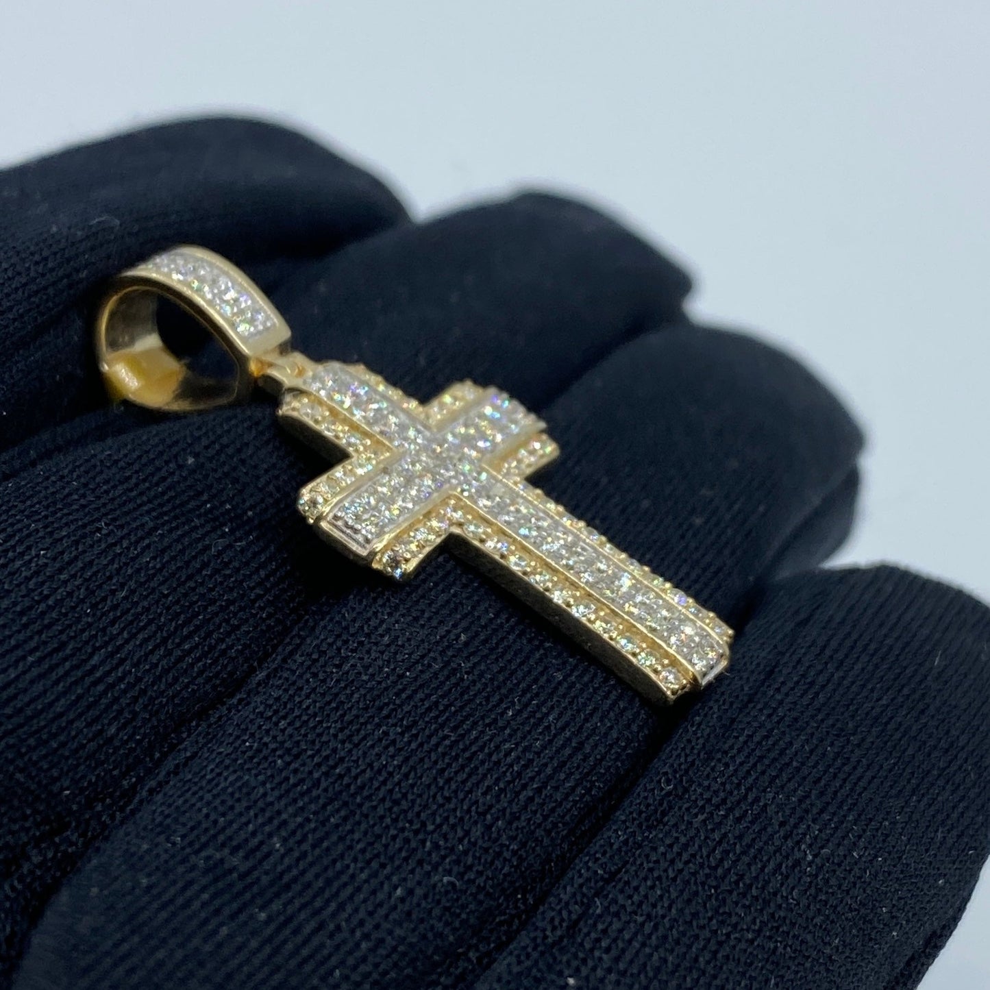 10K Traditional Cross Diamond Pendant 1.2ct