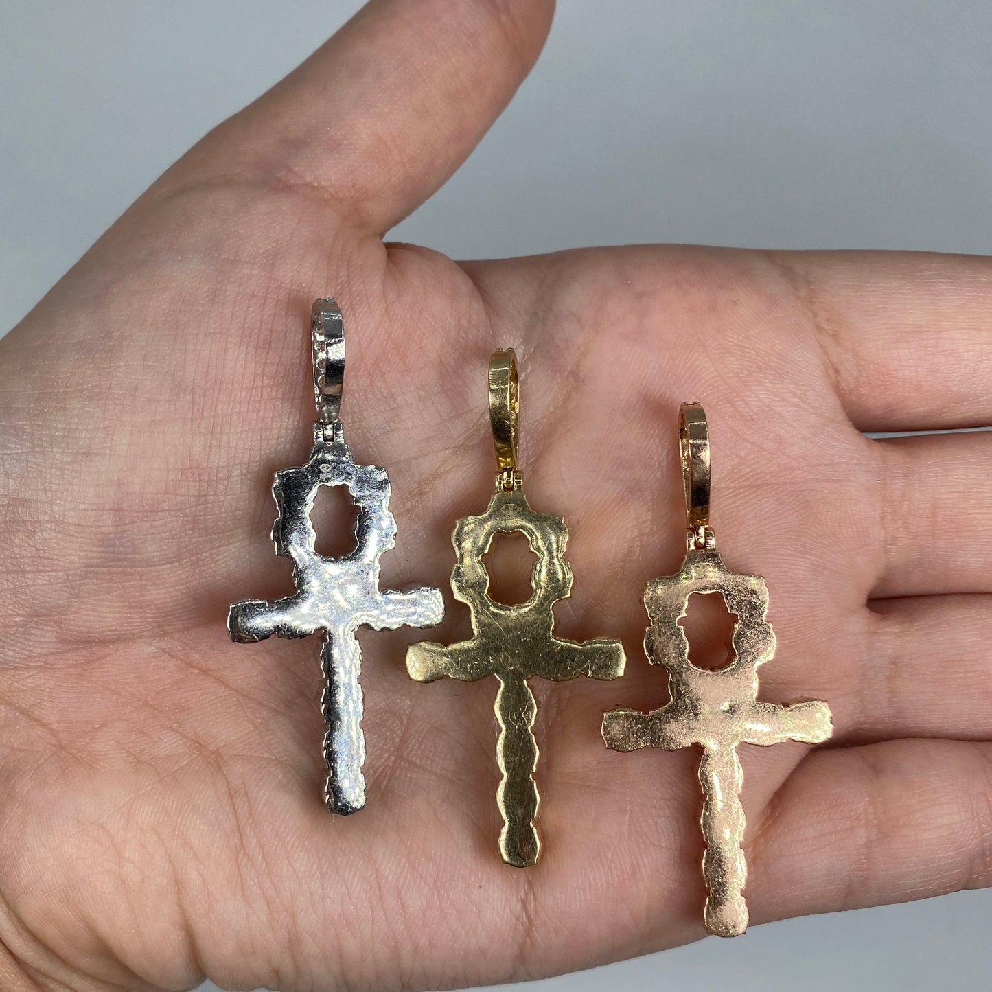 14K Ankh Unkh Cross Diamond Pendant