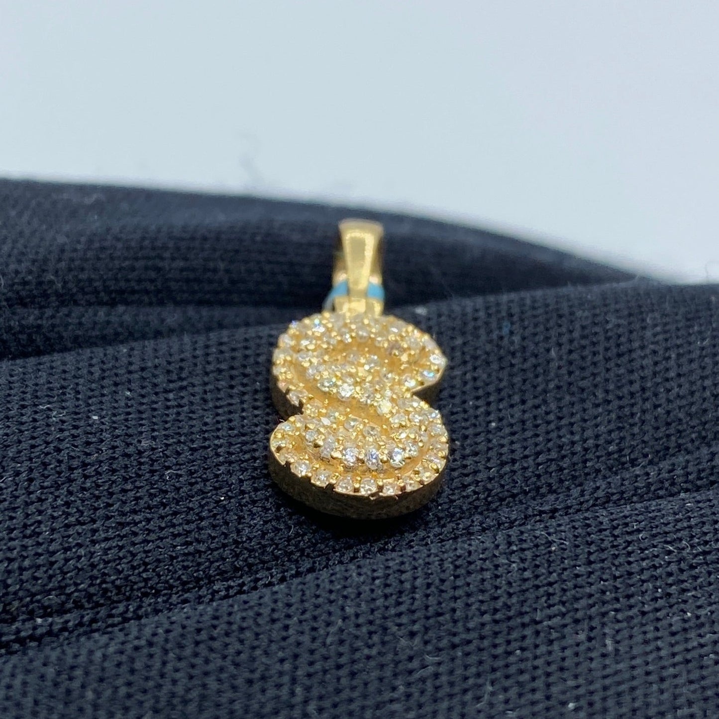 14k Initial S Bubble Pendant