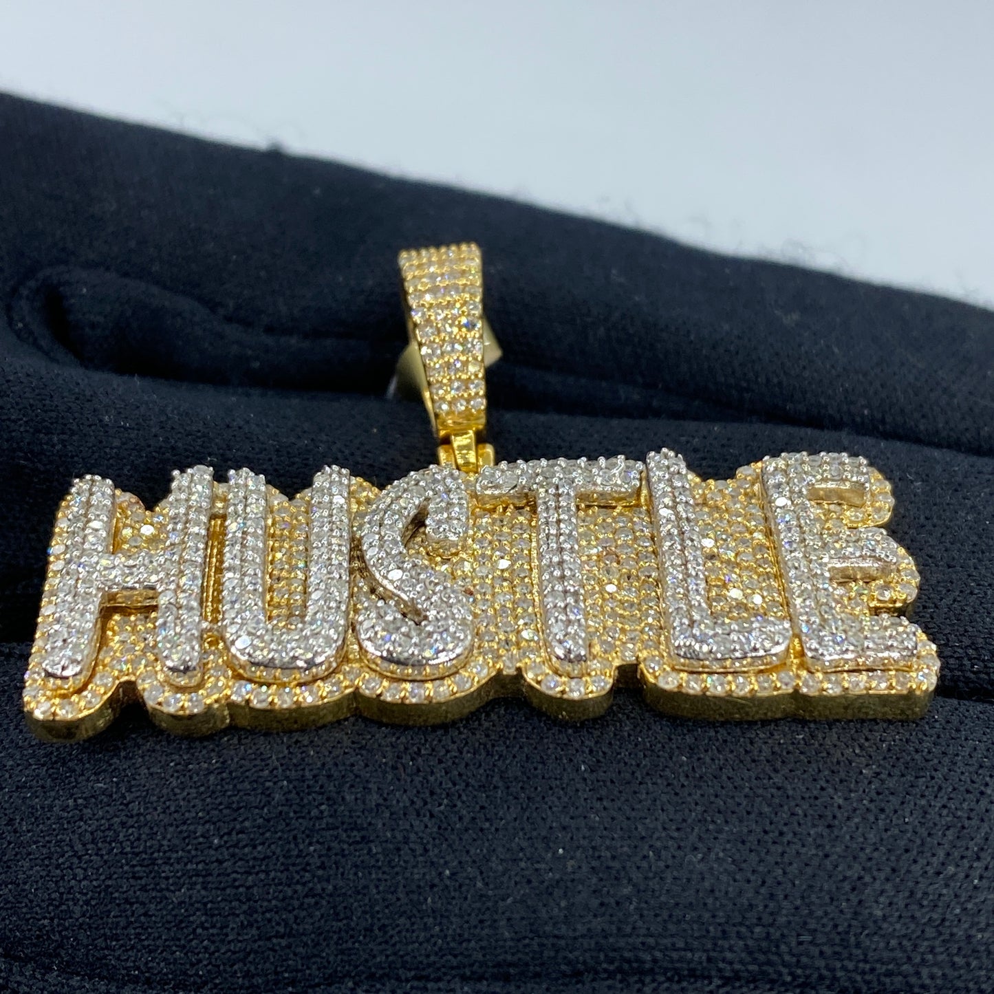 10K Custom Hustle Diamond Pendant