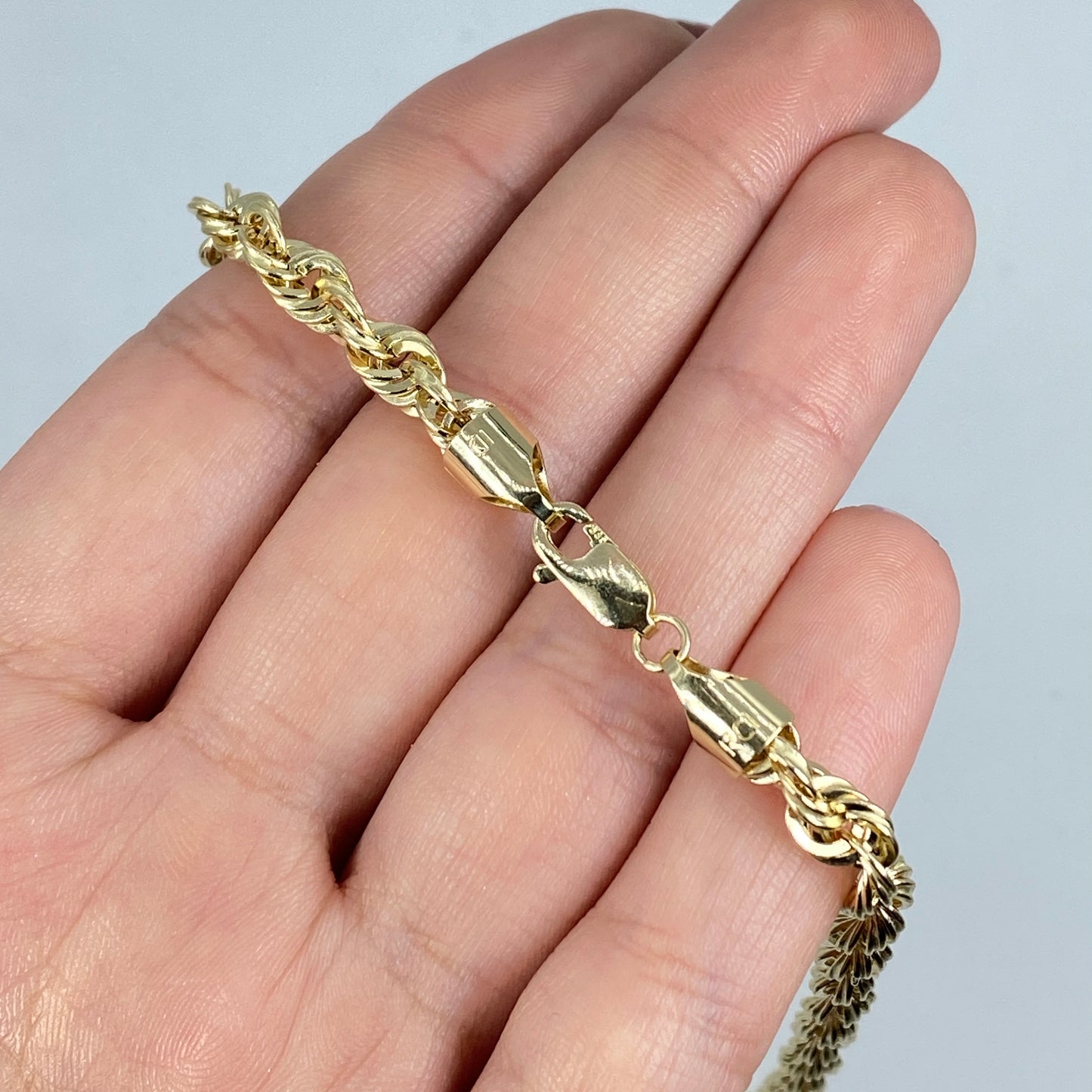 14K 8mm Twisted Rope Chain 16"