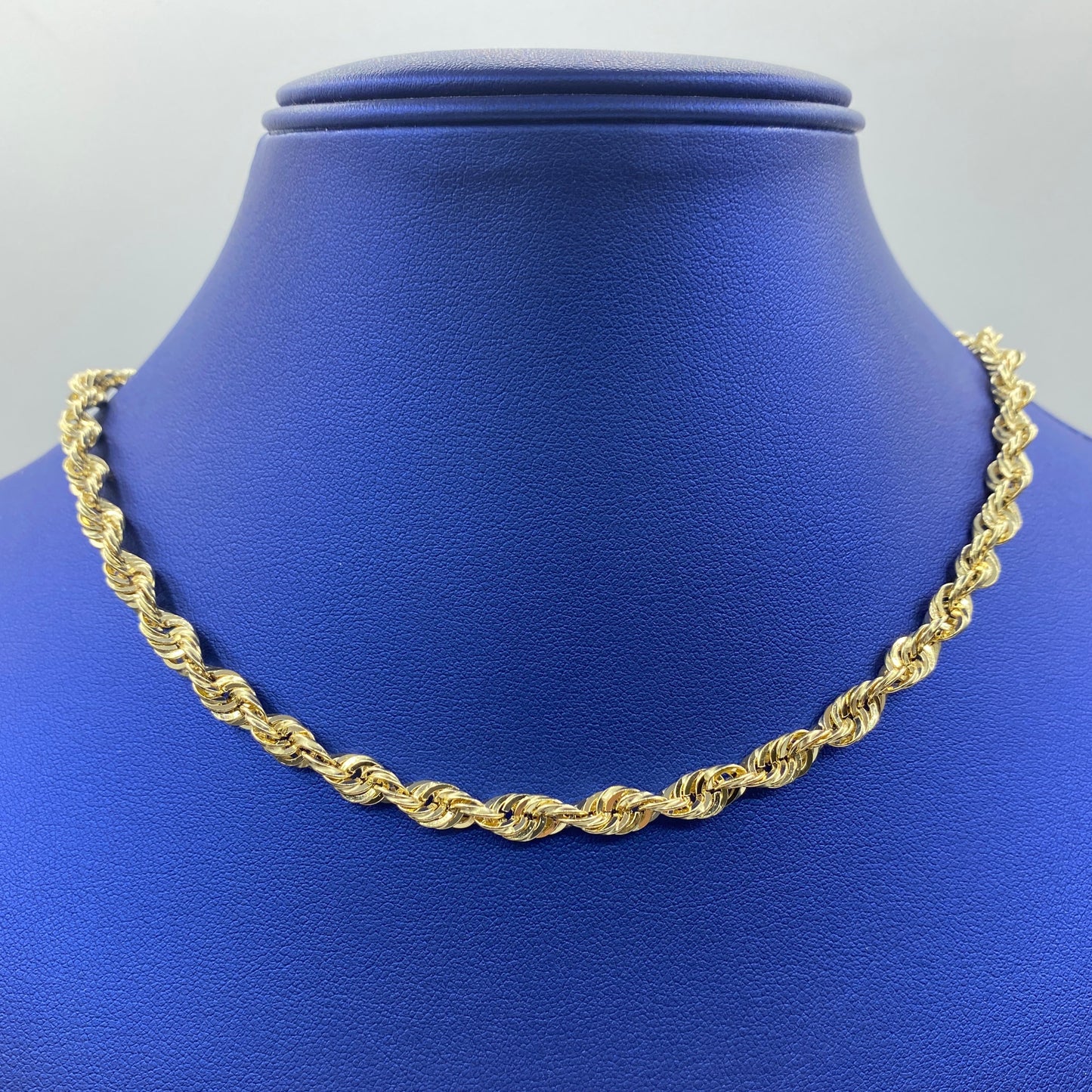 Rope Chain Necklace Real 14K Yellow Gold 16-24"