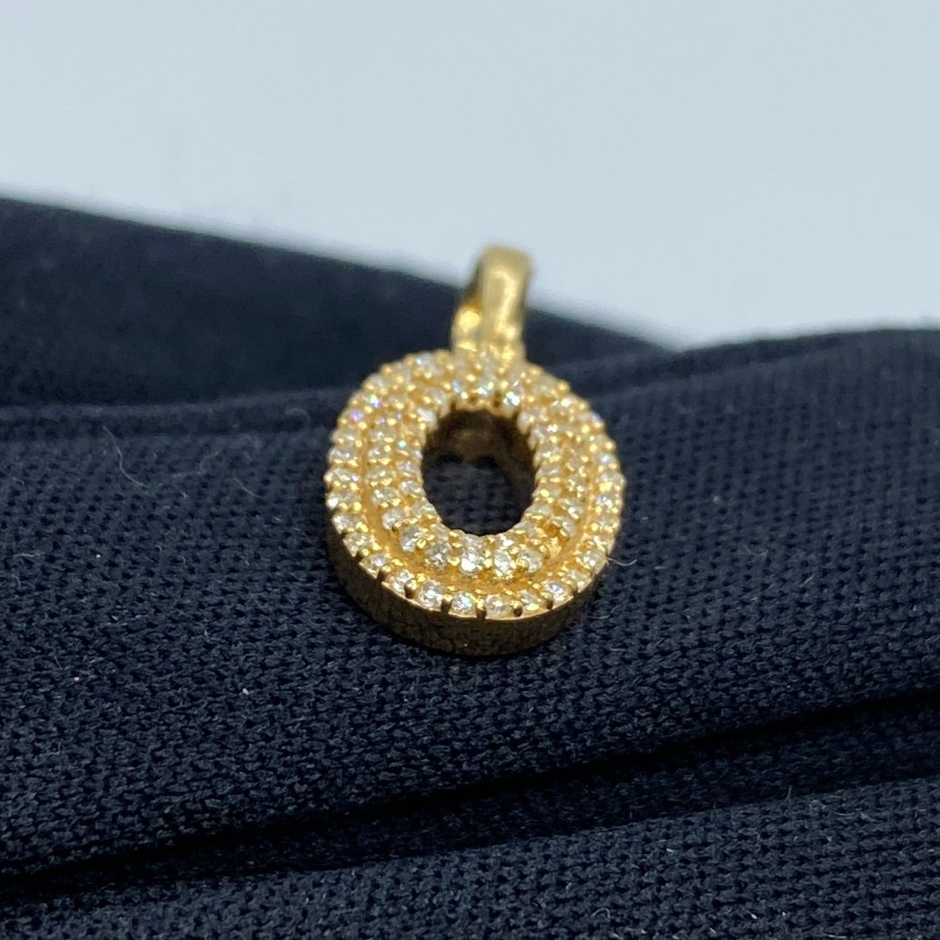 14k Initial O Bubble Pendant