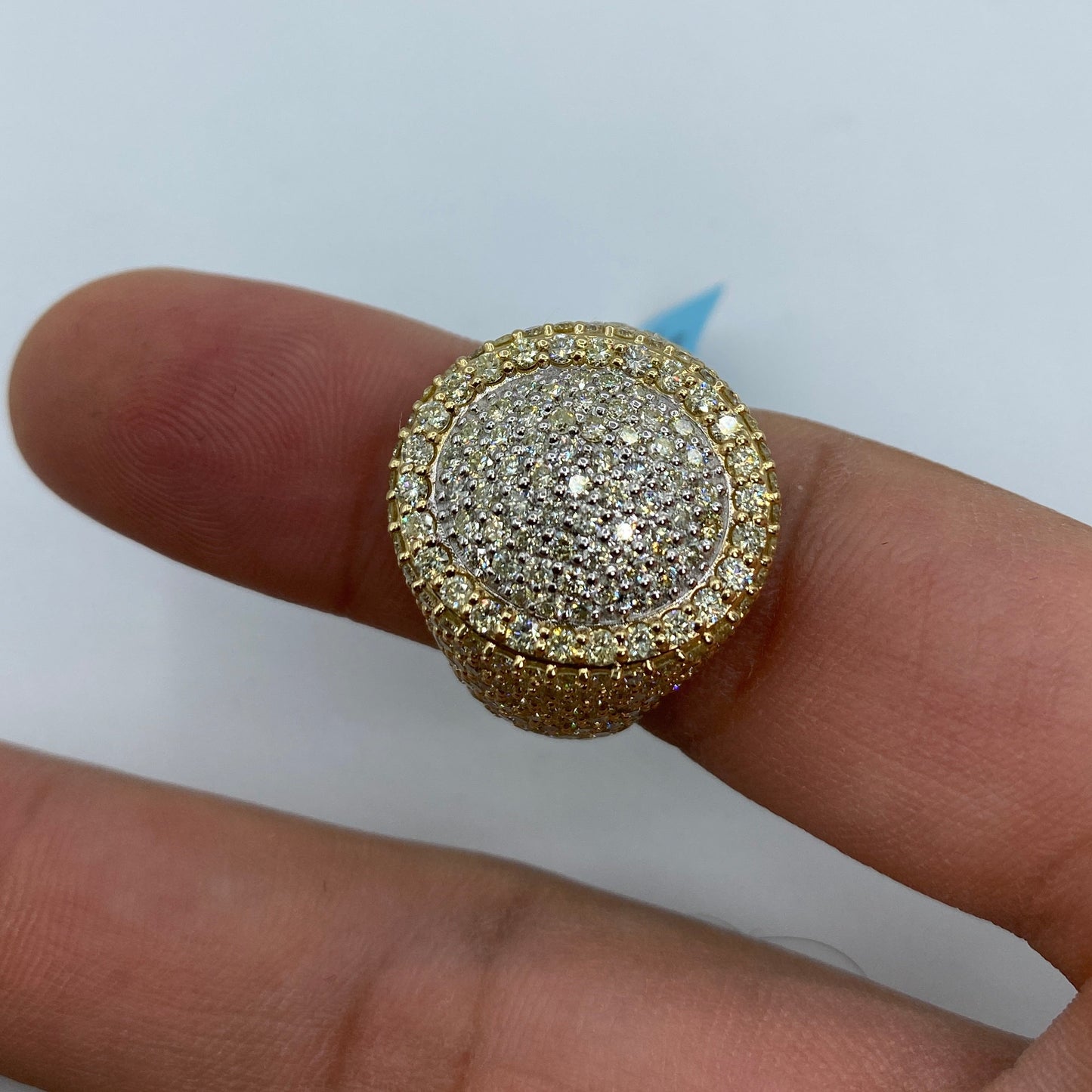 14K Circle White Face Diamond Ring
