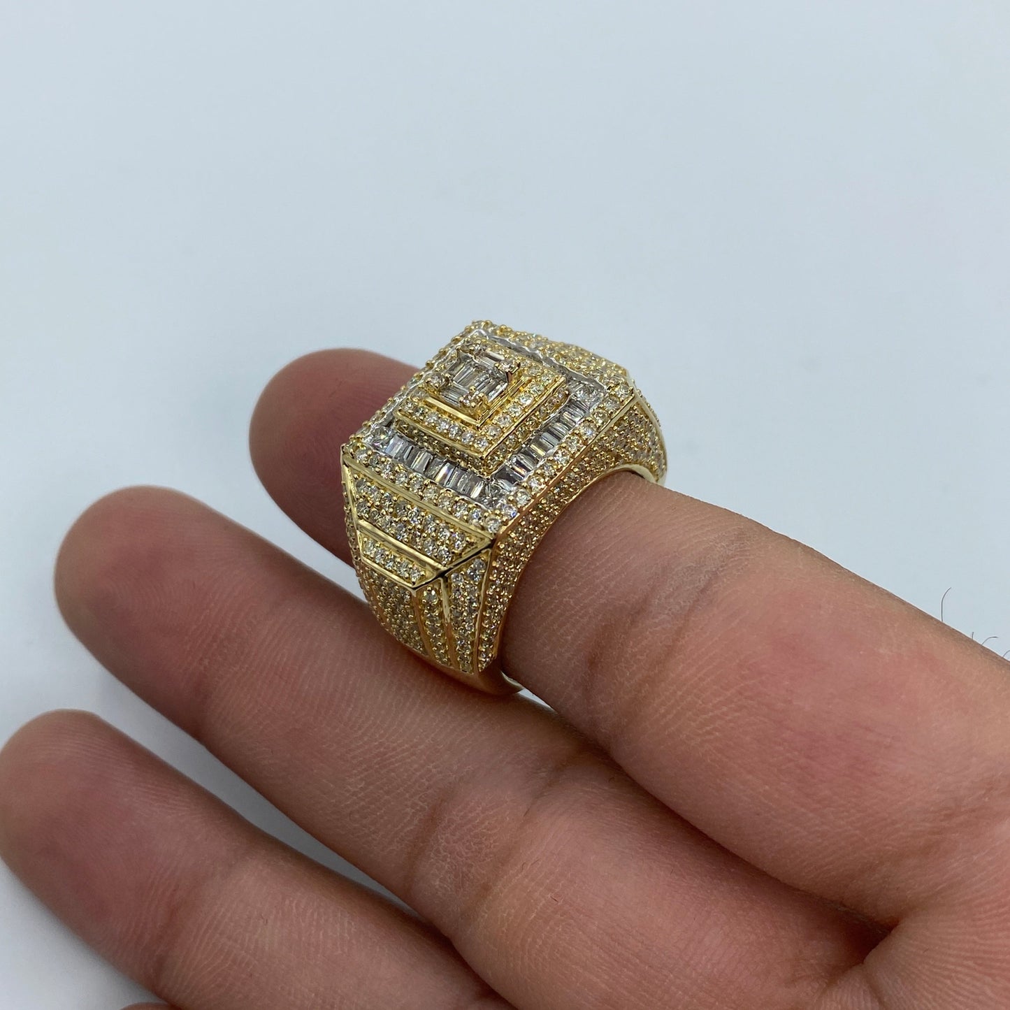 14K Diamond Baguette Power Ring