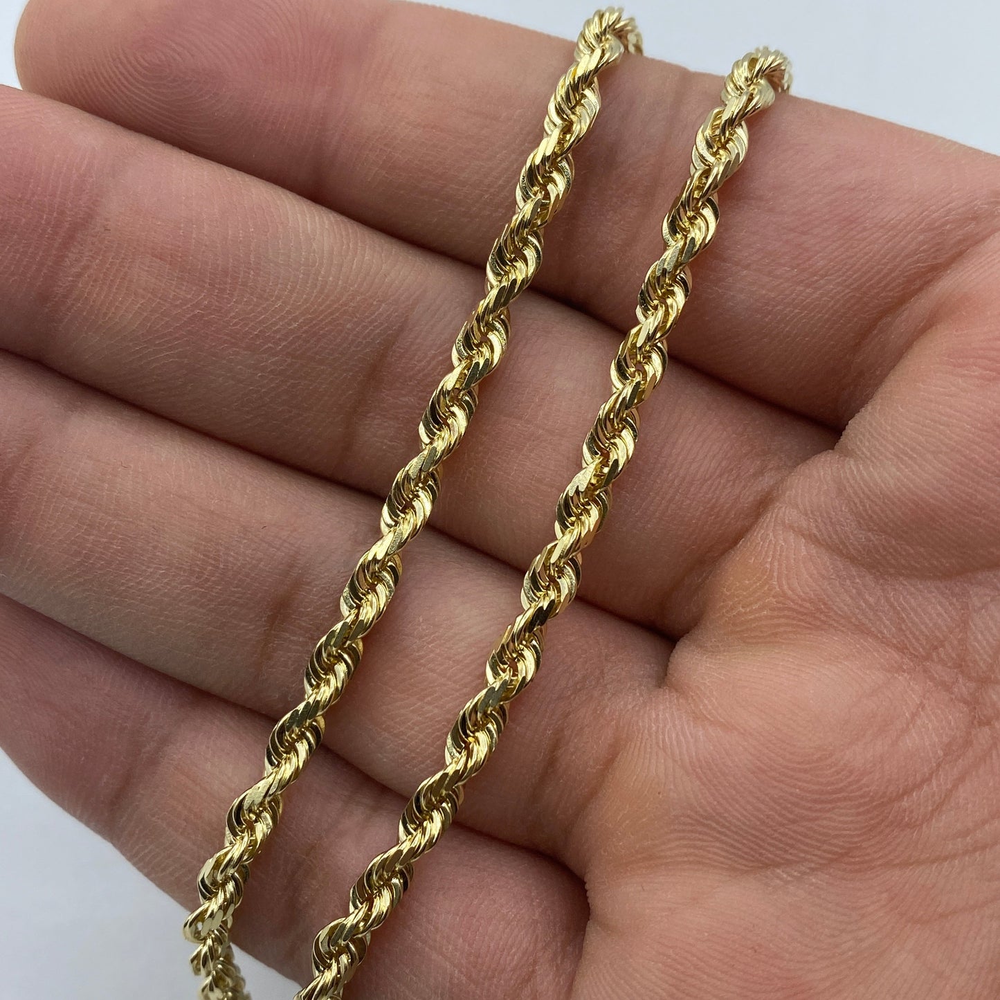 14K 3.8MM Solid Rope Chain 20"