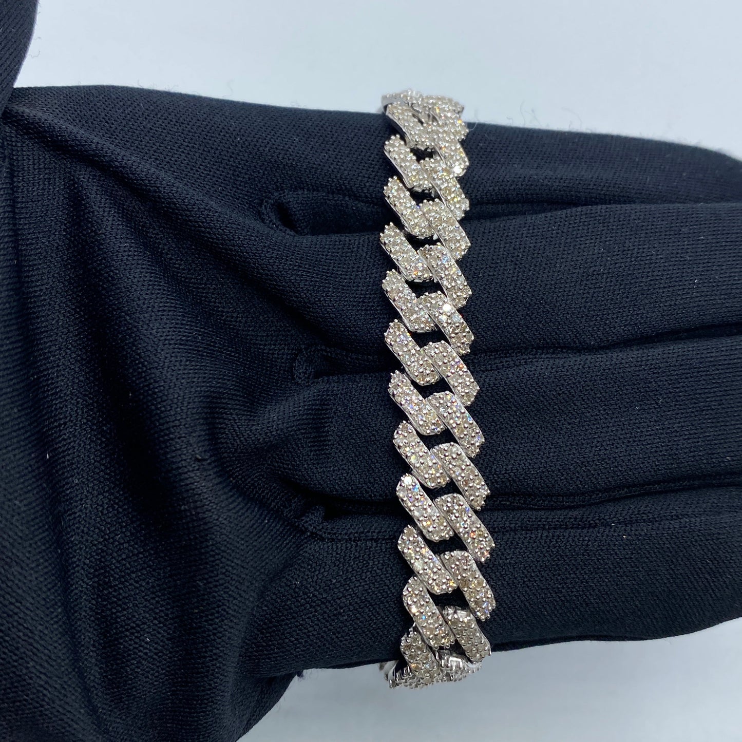 10K 10MM Cuban Link Diamond Bracelet 7.5"