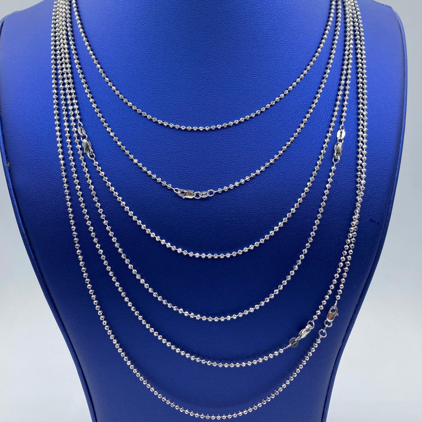 14K White Gold 2.2MM Moon Cut Chain 16-26"
