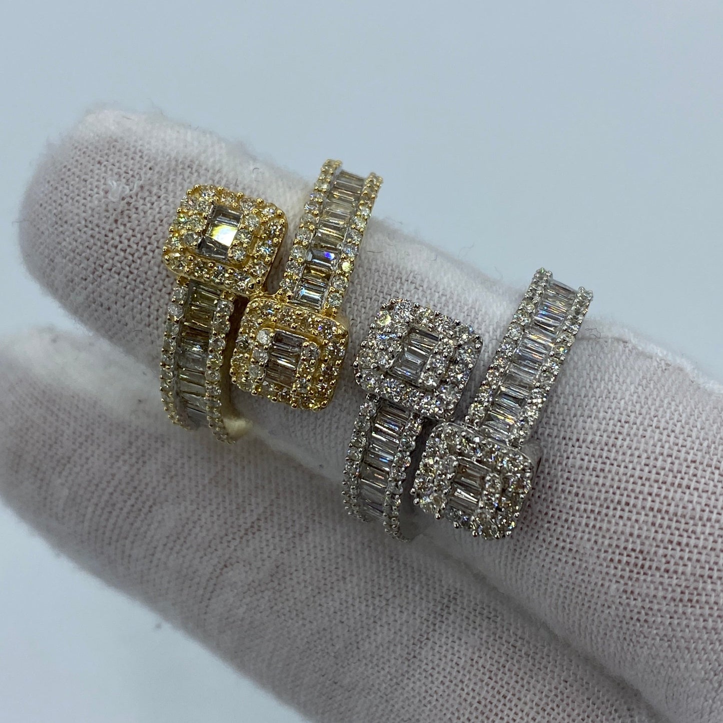 10K Wrap Diamond Baguette Ring