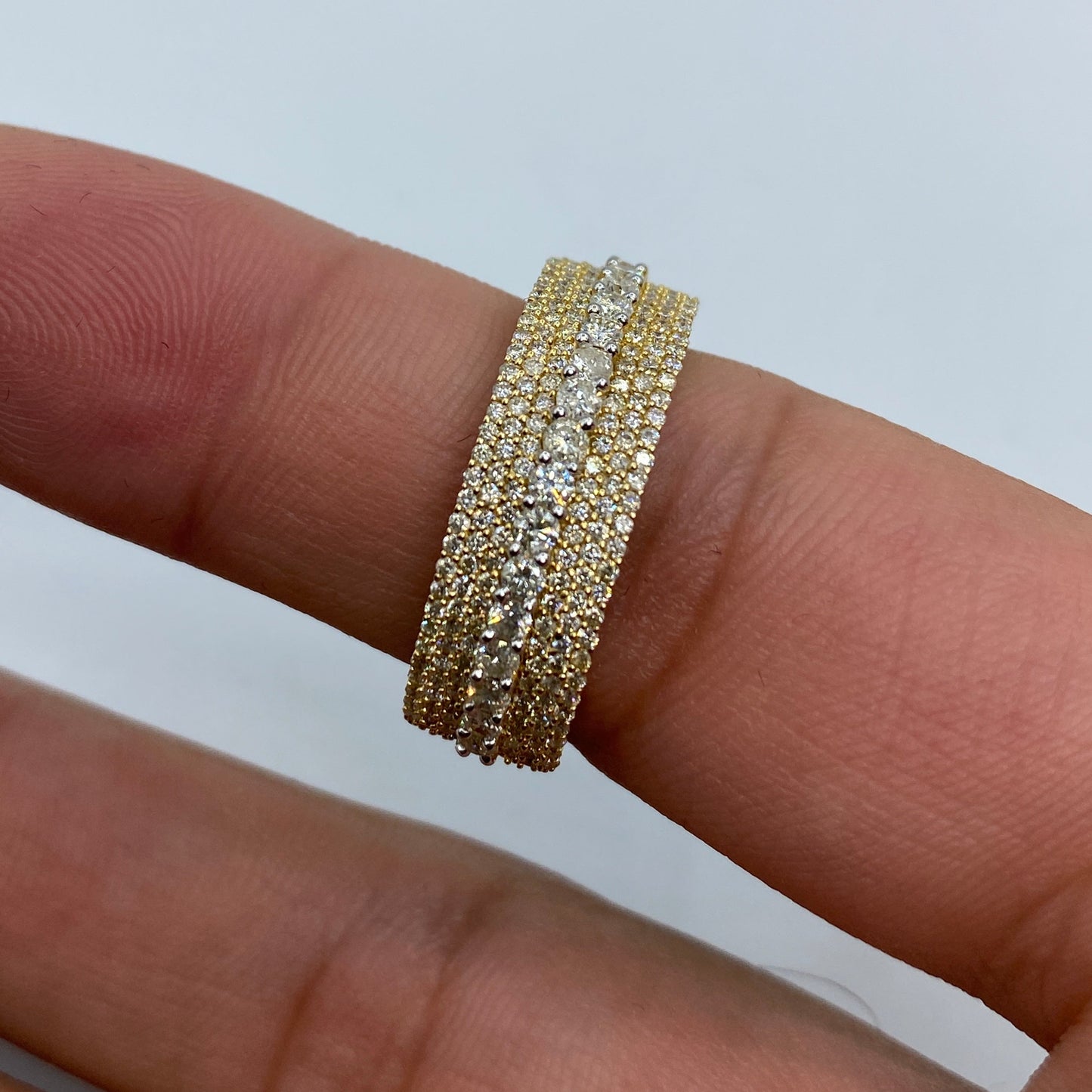 14K Big Stone Band Diamond Ring