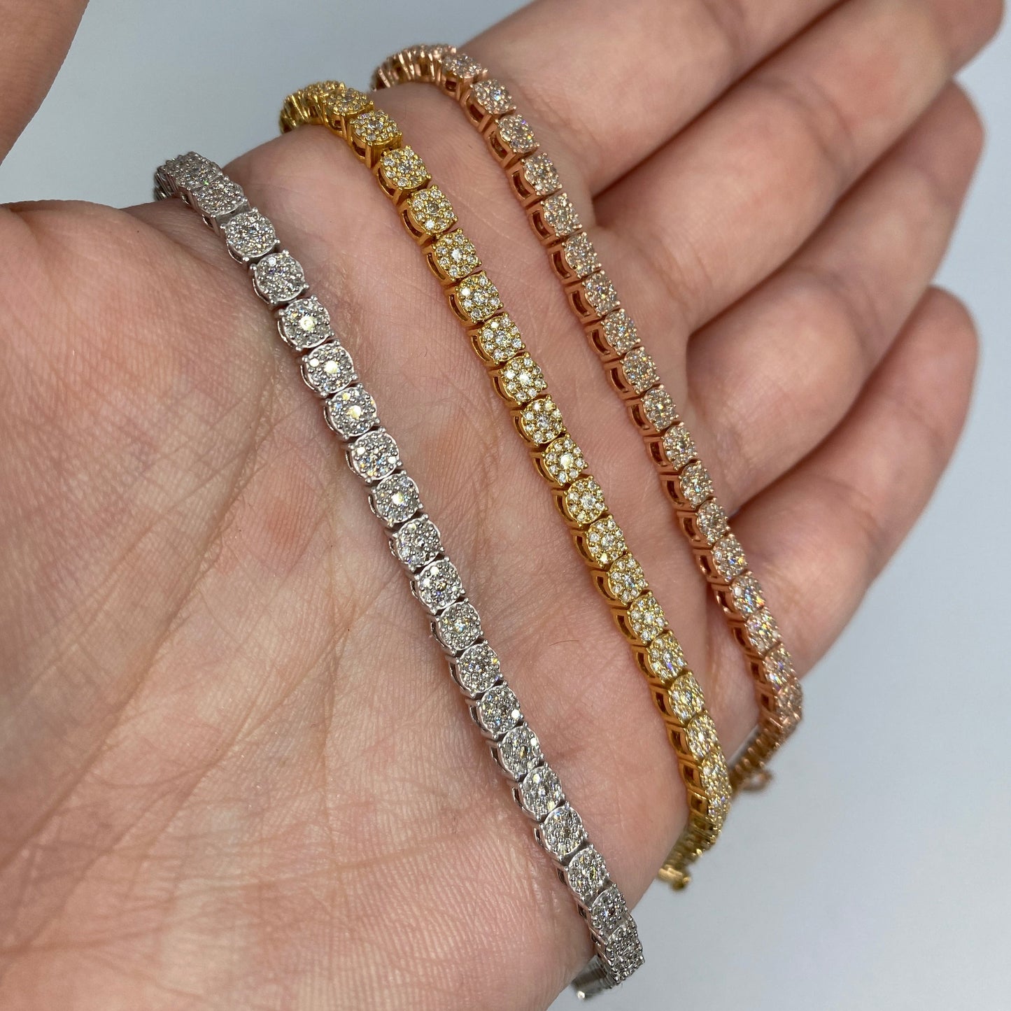 14K 4MM Tennis Bracelet 6.5-8.5"