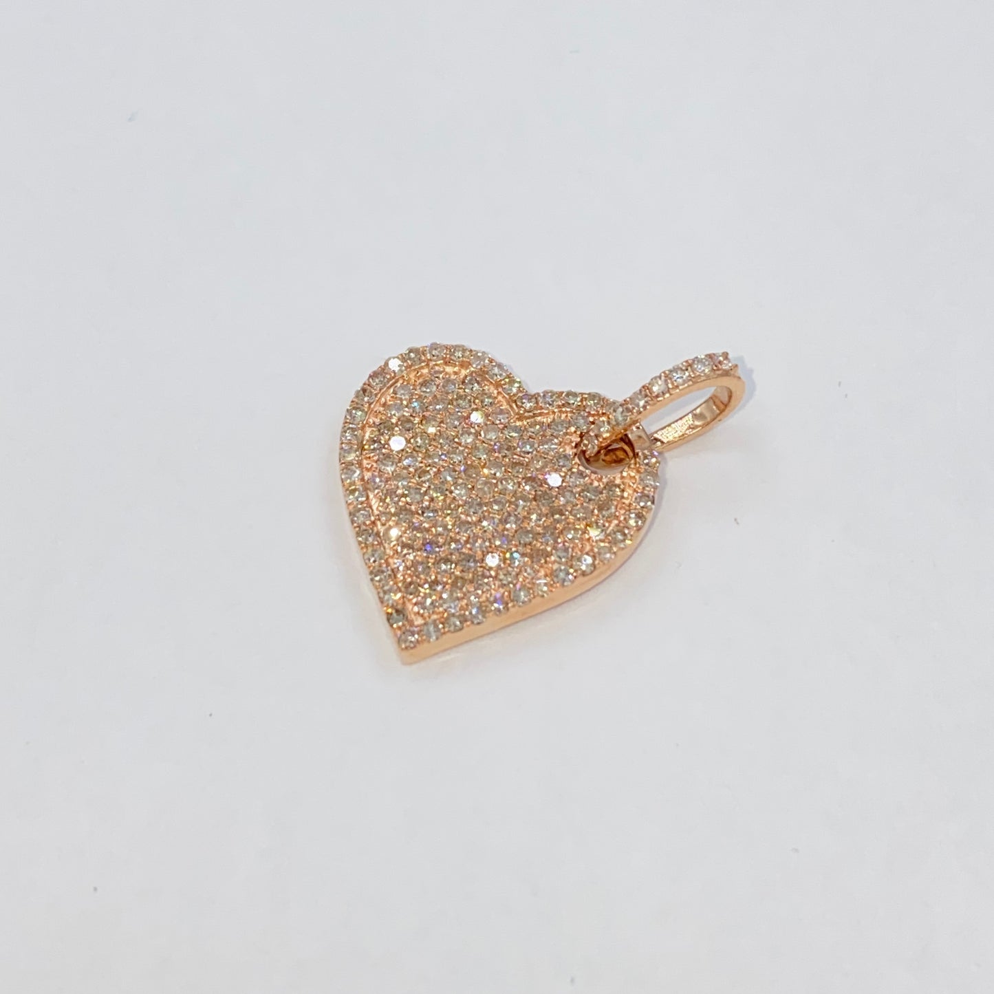 14K Protect Icy Heart Diamond Pendant