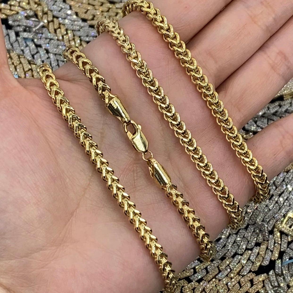 10K Box Chain Link Bracelet 7"