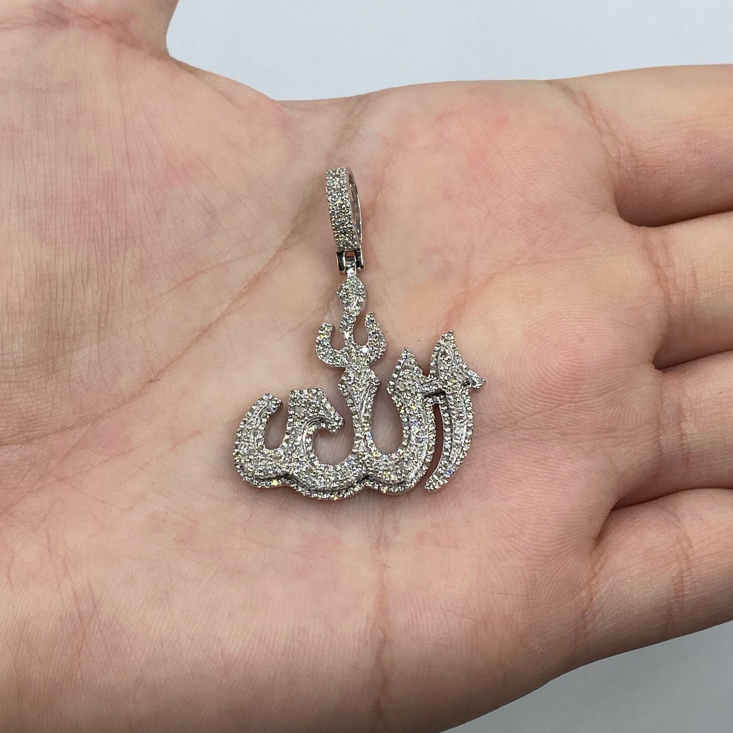 10K 3D Allah Diamond Pendant
