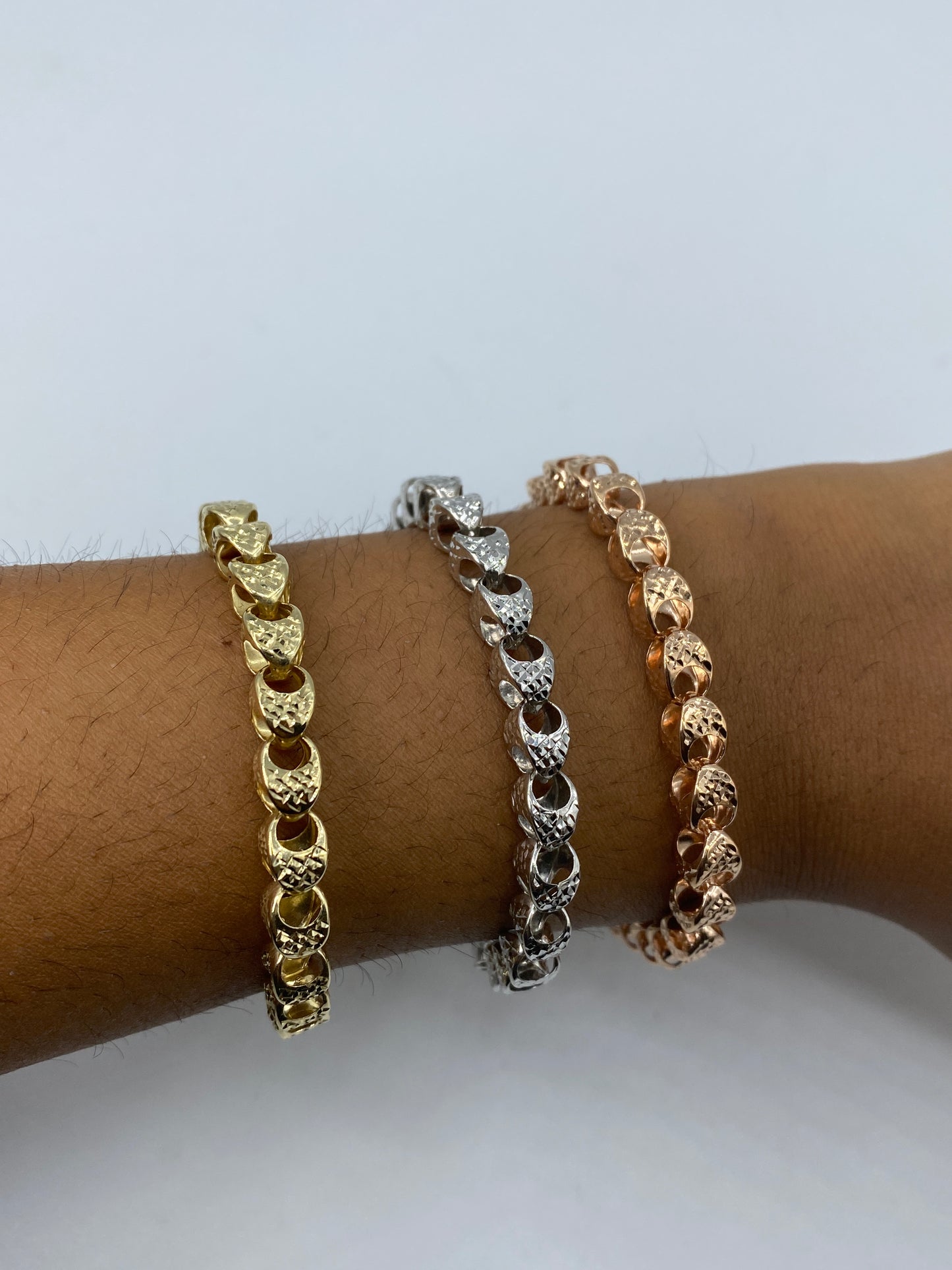 14K 6MM Round Link Bracelet 7.5"