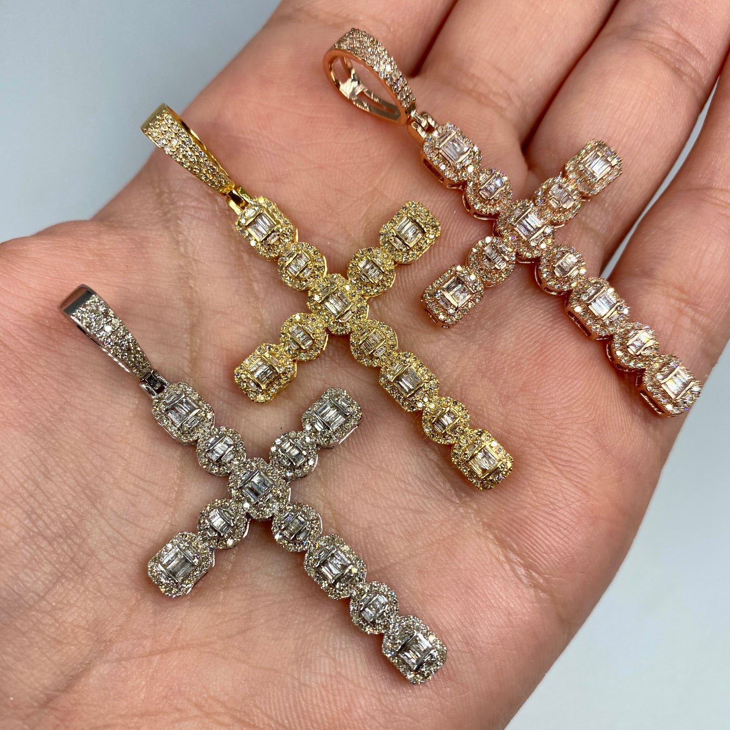 14K Diamond Cross Pendant