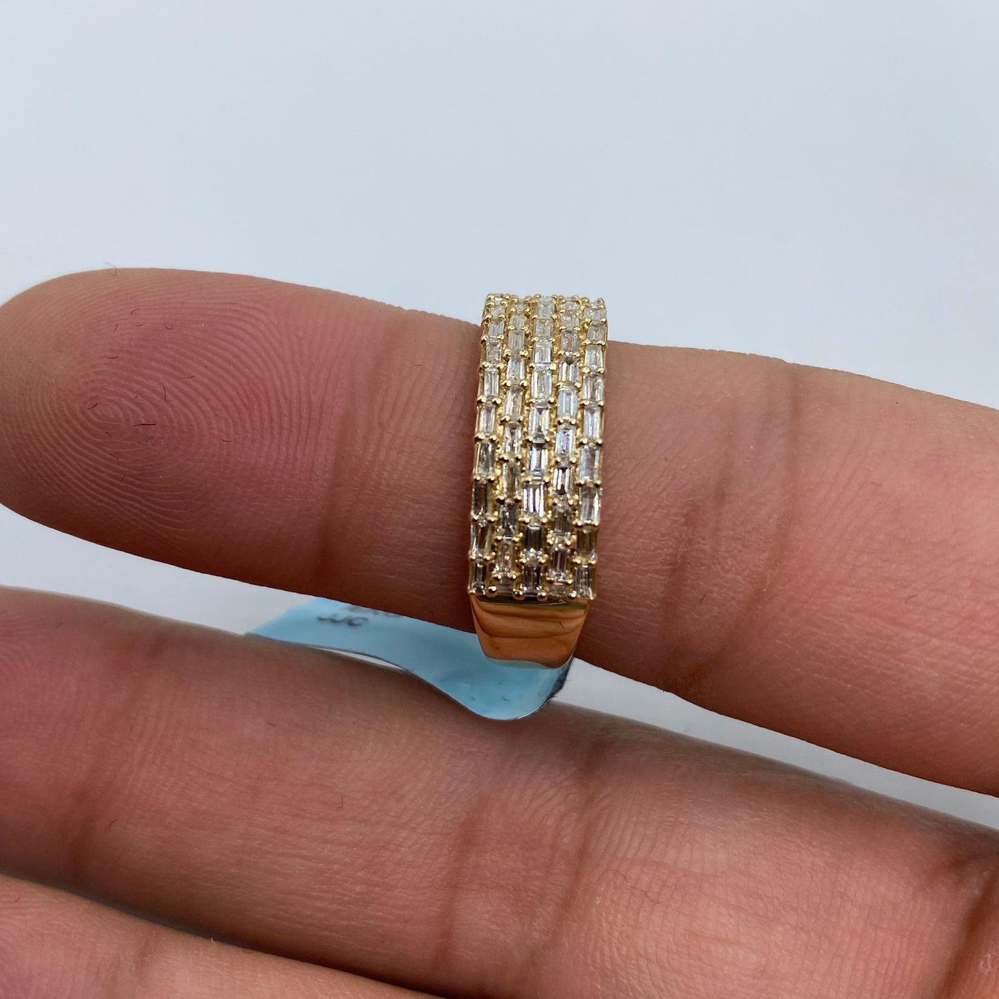 14K Five Stripe Diamond Baguette Ring