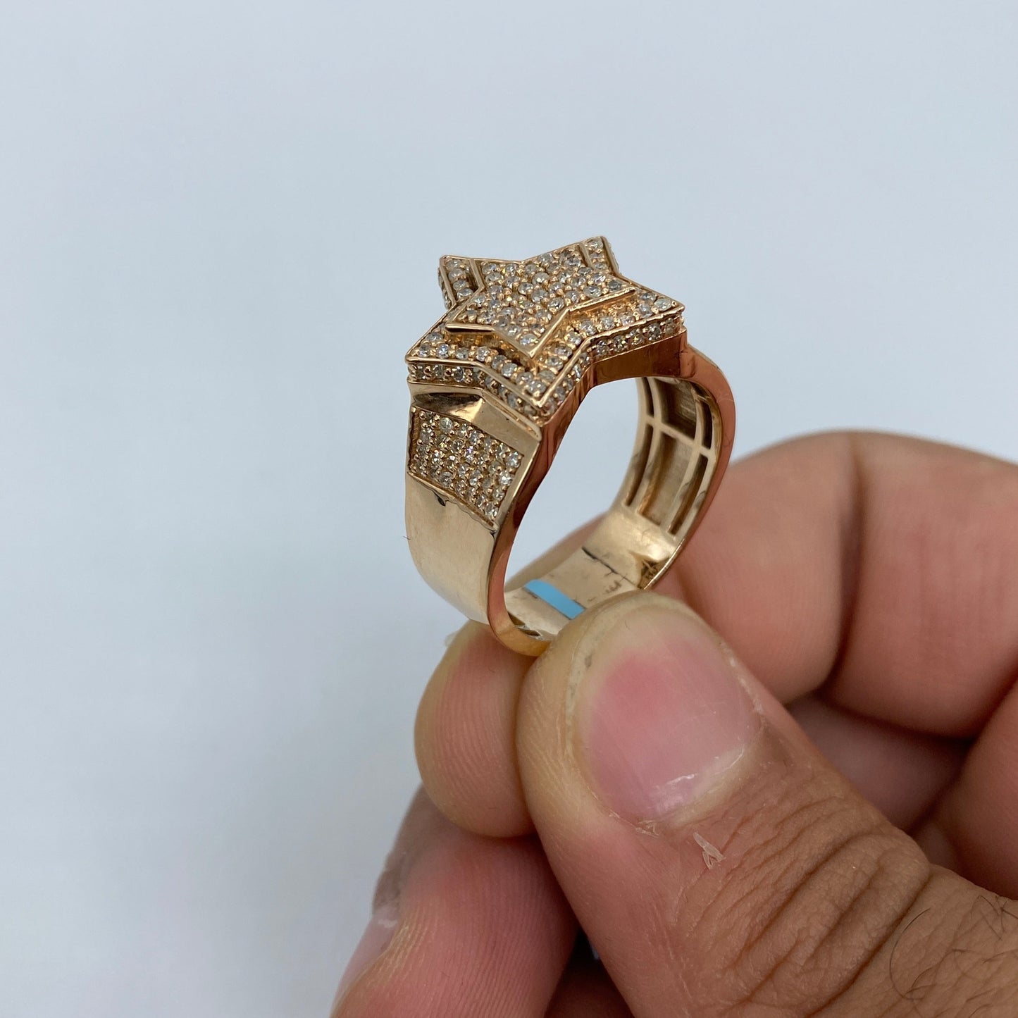 14K Rose Star Diamond Ring