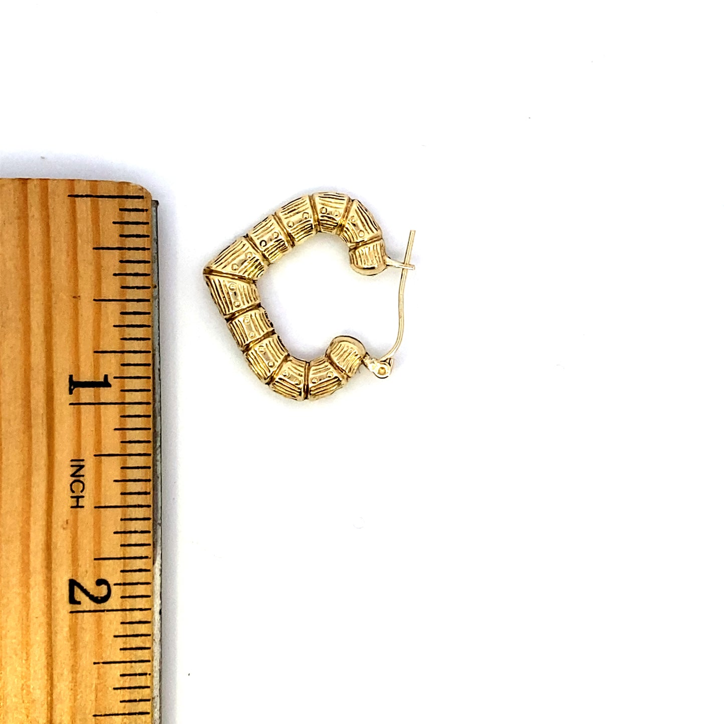 Bamboo Heart Earrings 1.0”