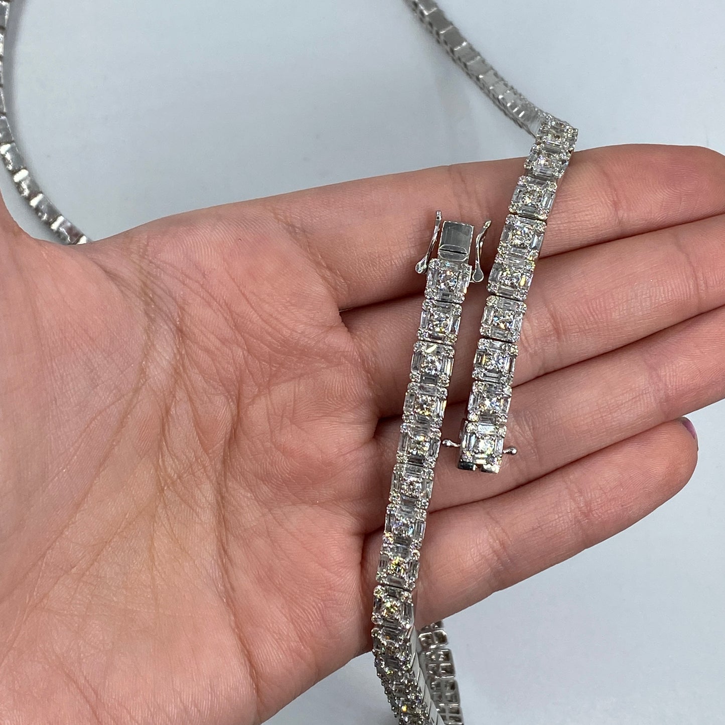 14K Gold 6MM Iced Baguette Tennis Chain