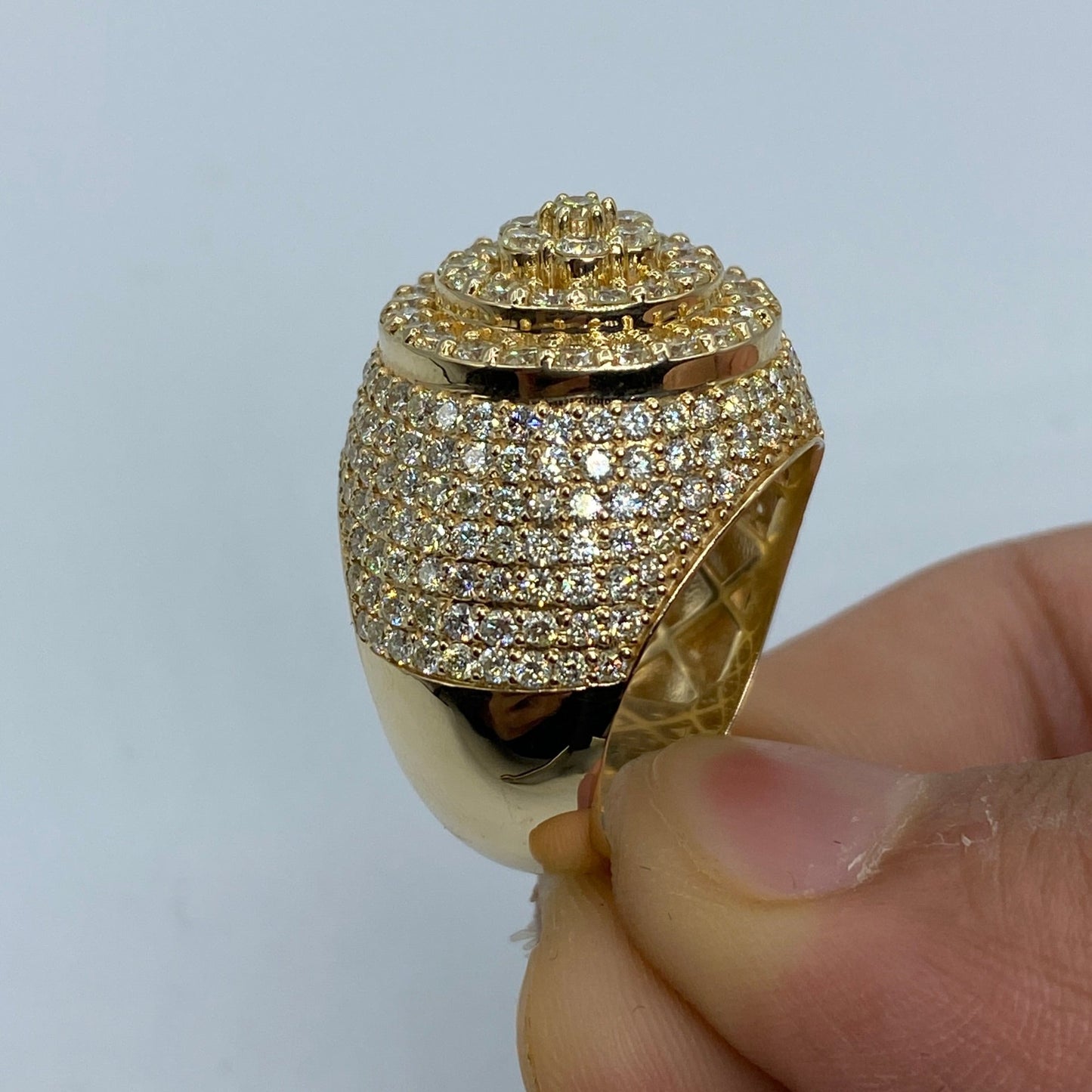 14K Dome Cake Diamond Ring
