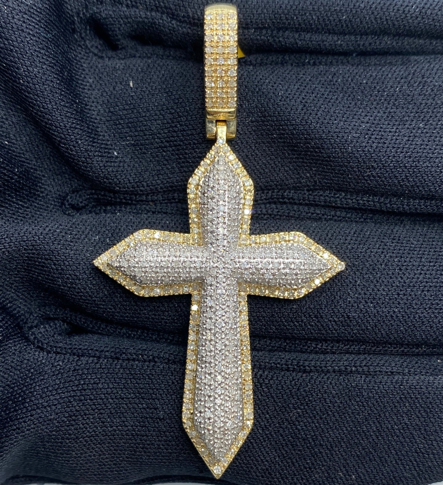 10K Angelic Cross Diamond Pendant