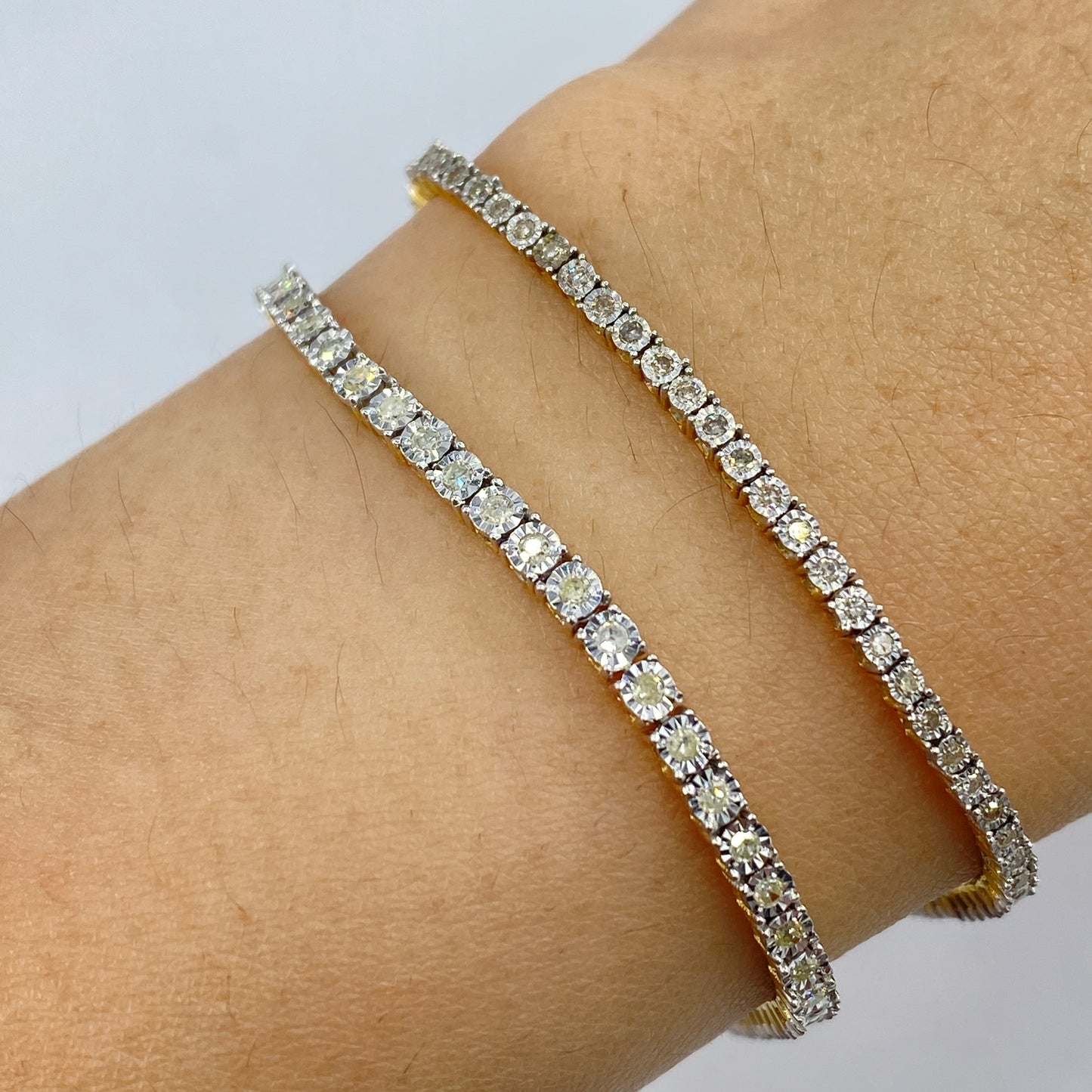 10K Shine Diamond Tennis Bracelet 7"