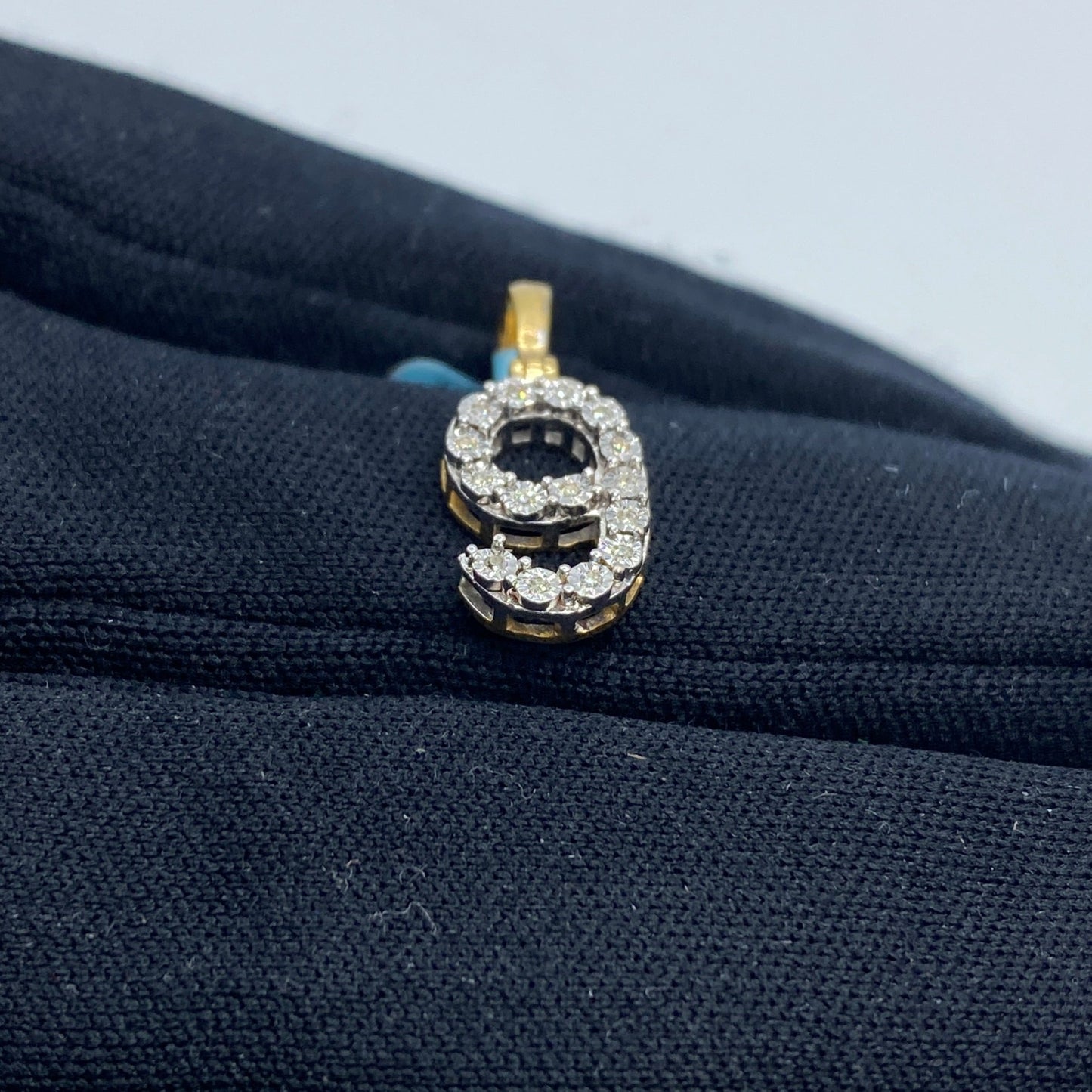 14k Number 9 Diamond Pendant
