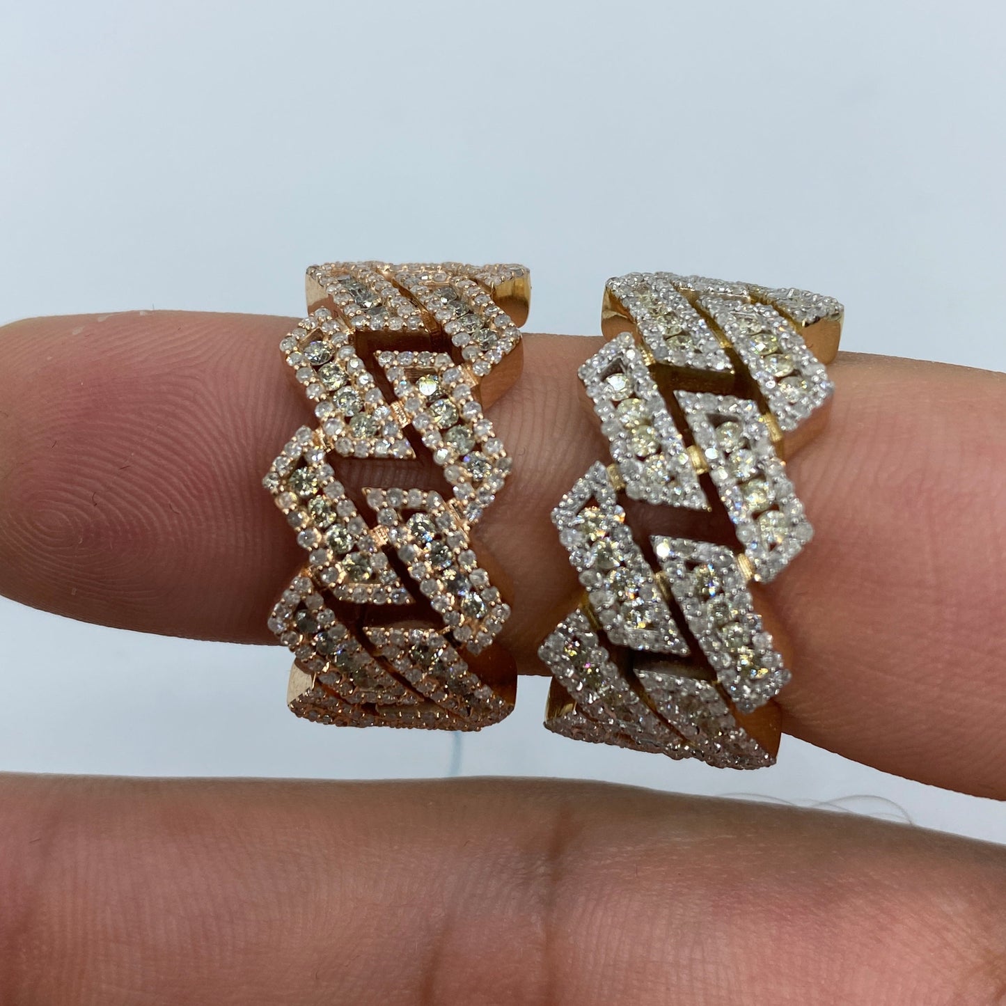 14K Gold 13MM Hawaiian Cuban Link Diamond Ring