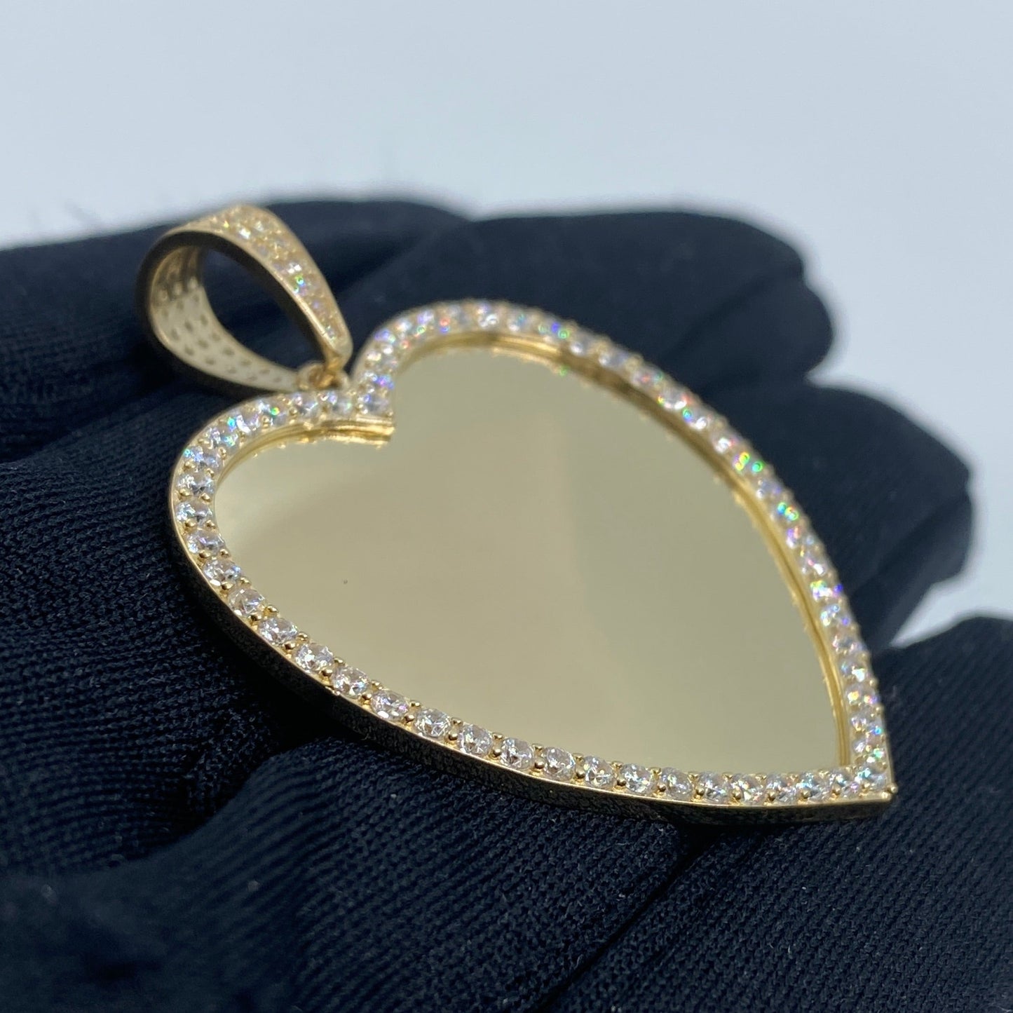 14K Heart Picture Photo Pendant