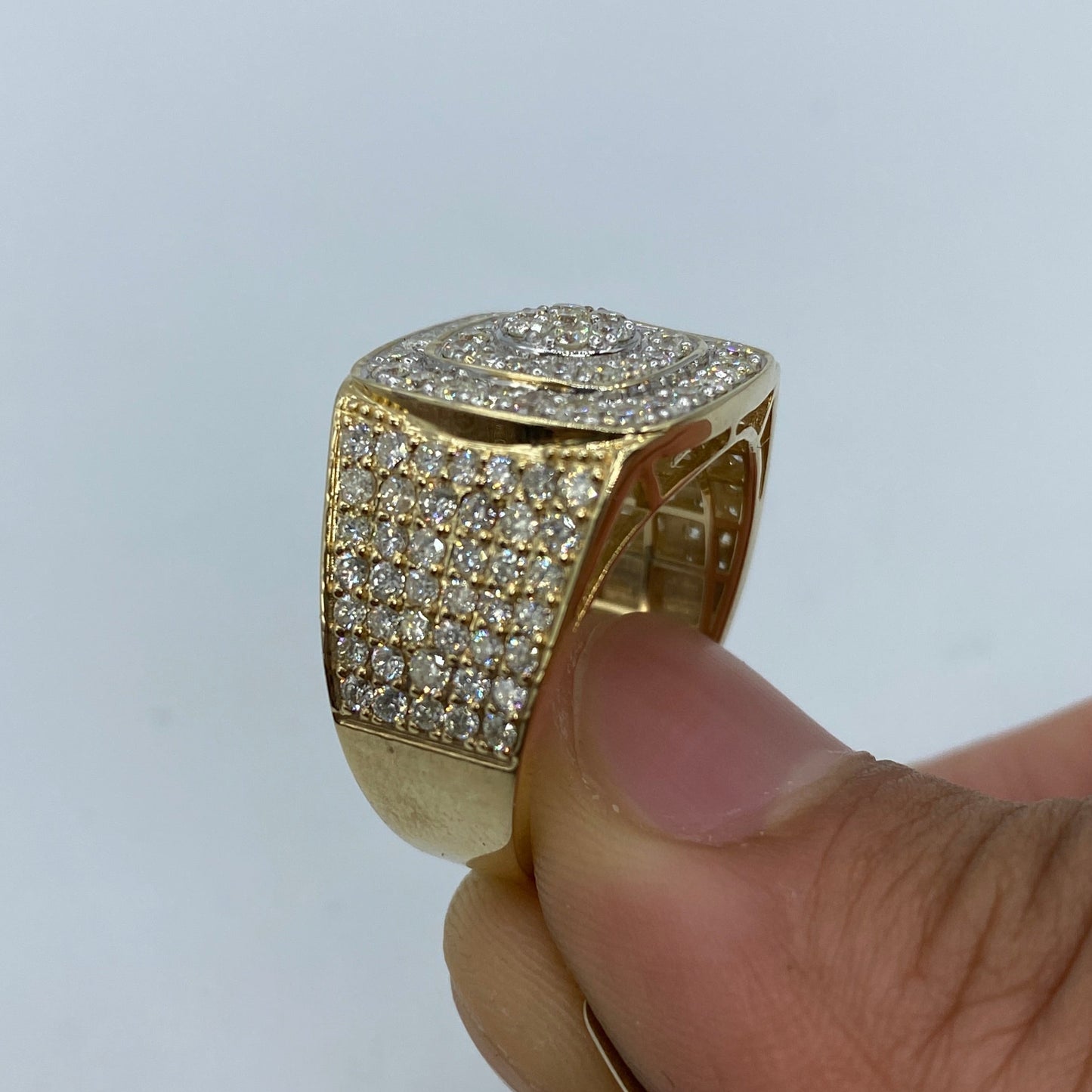 10K Round Square Champion Diamond Ring