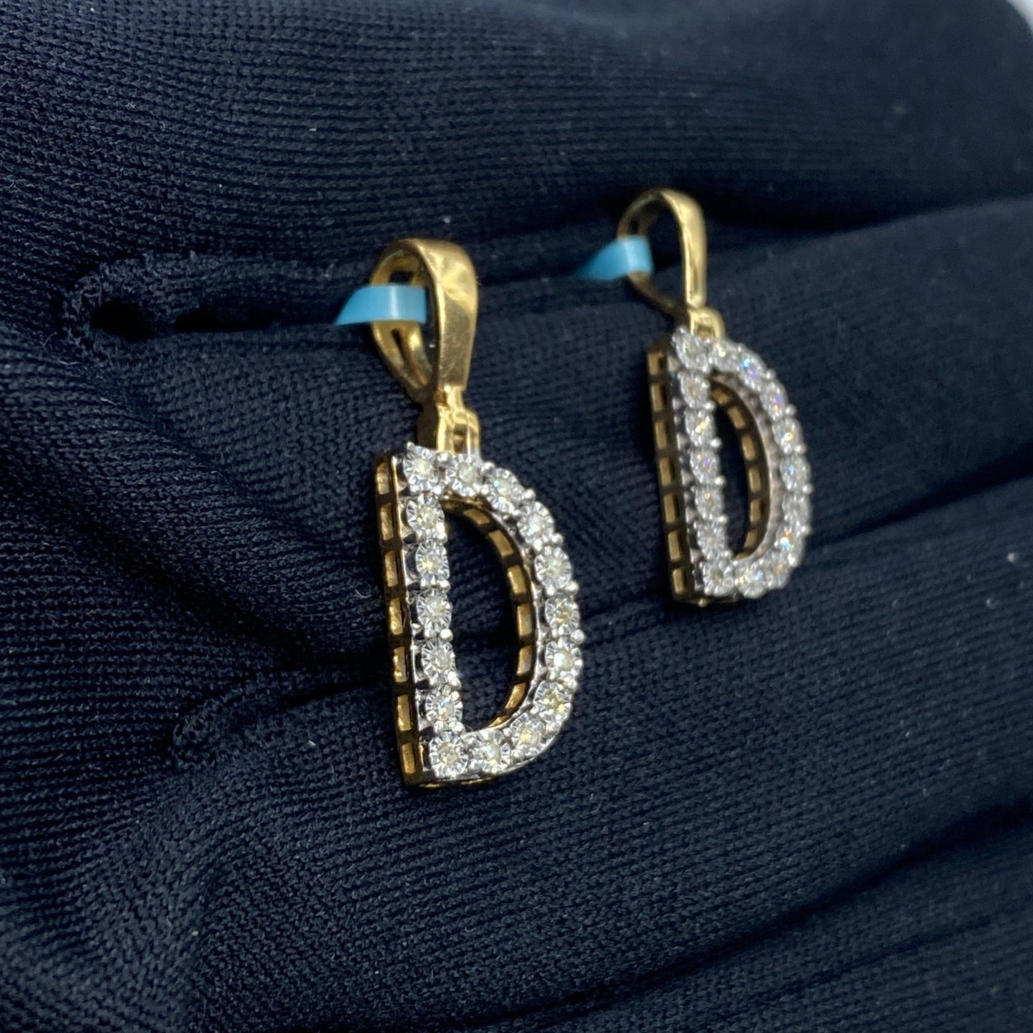 14k Single Stone Initial D Pendant