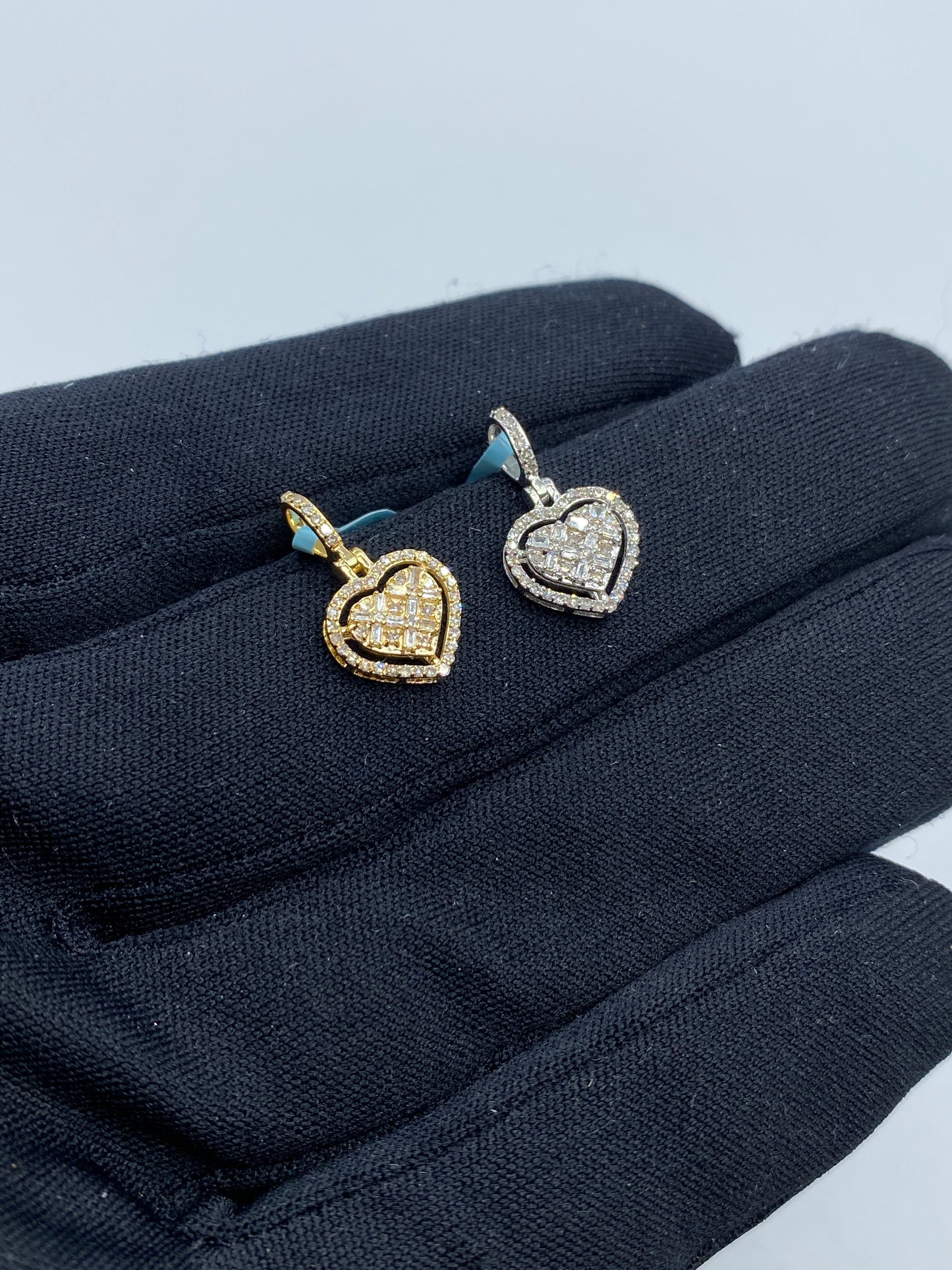 14K Heart Diamond Baguette Gap Pendant