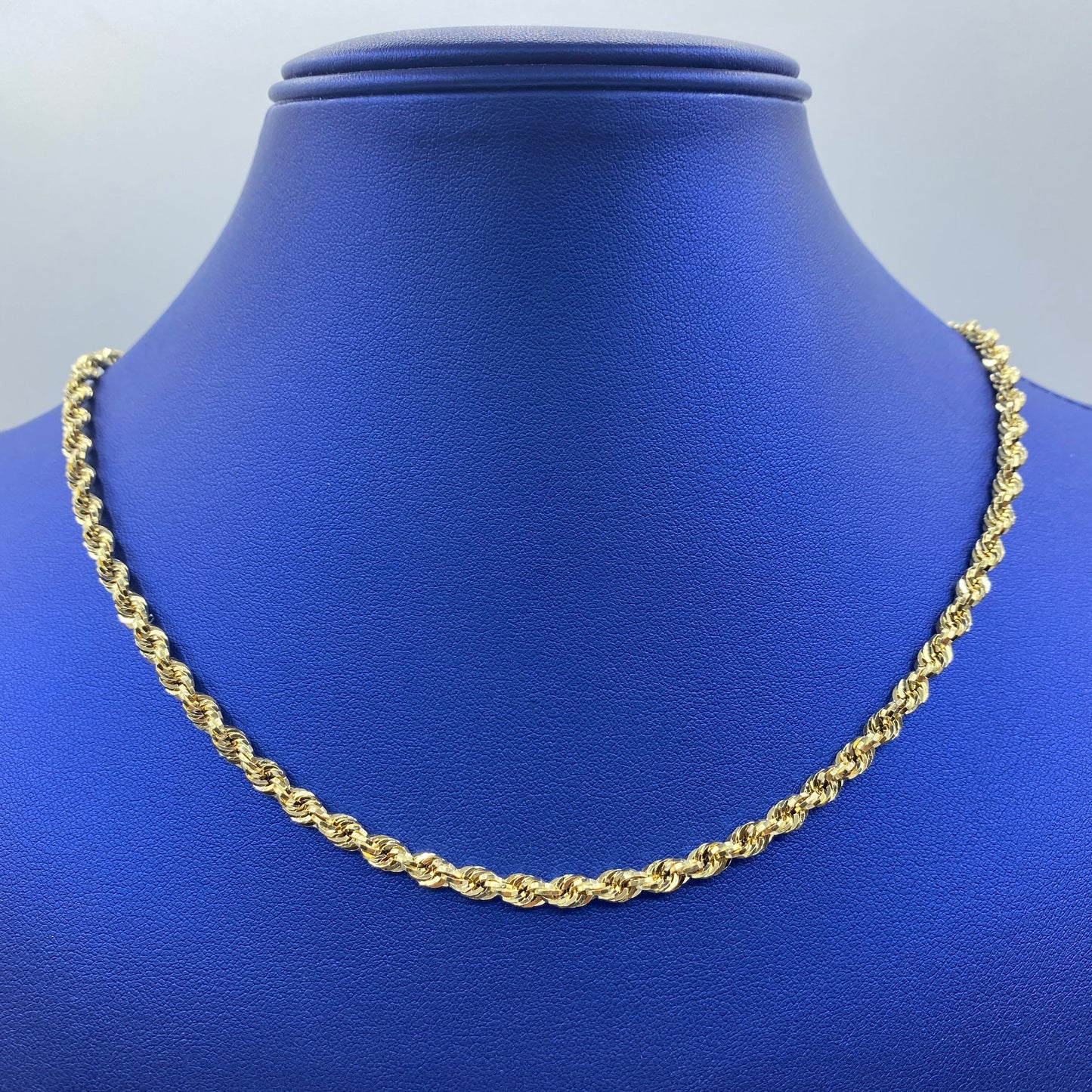 Rope Chain Necklace Real 14K Yellow Gold 16-24"