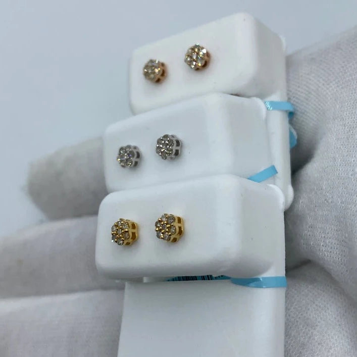 14K Flower Earrings All Sizes