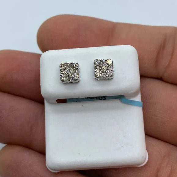 14K Square Stud Earrings 0.75ct