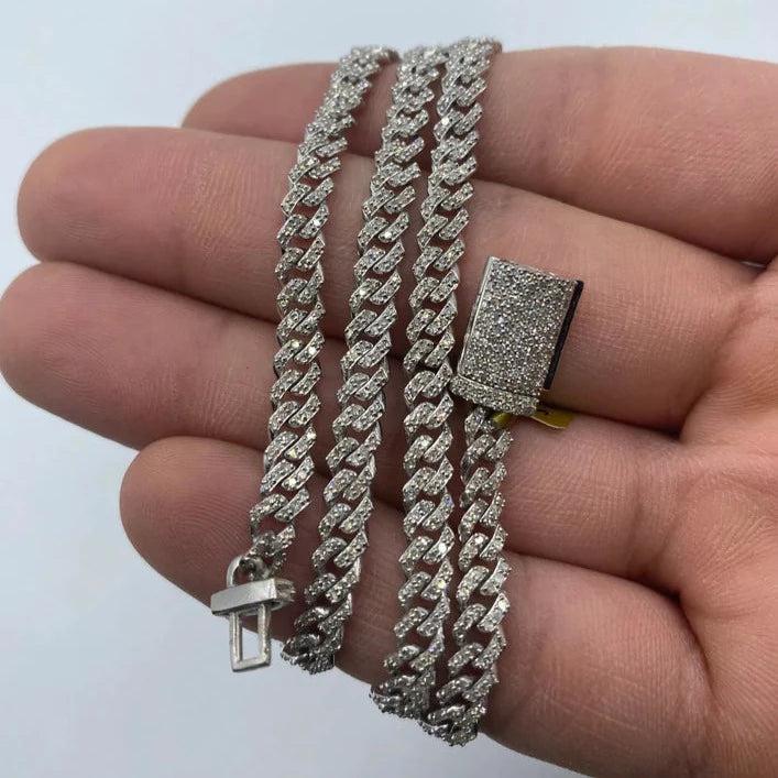 10K 4.5MM Cuban Link Diamond Chain 16-22"