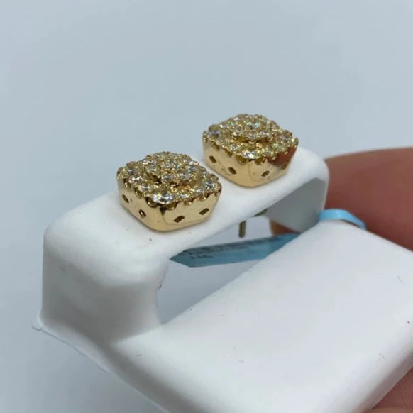 14K Suave Square Diamond Earrings