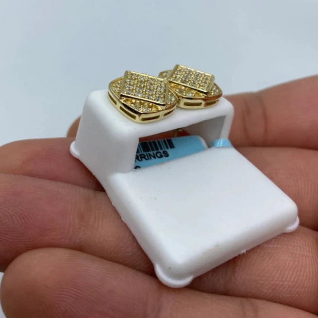 14K Square Infinity Diamond Earrings Jumbo