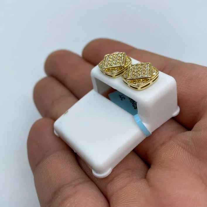 14K Square Infinity Diamond Earrings Large