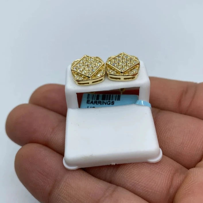 14K Square Infinity Diamond Earrings Jumbo