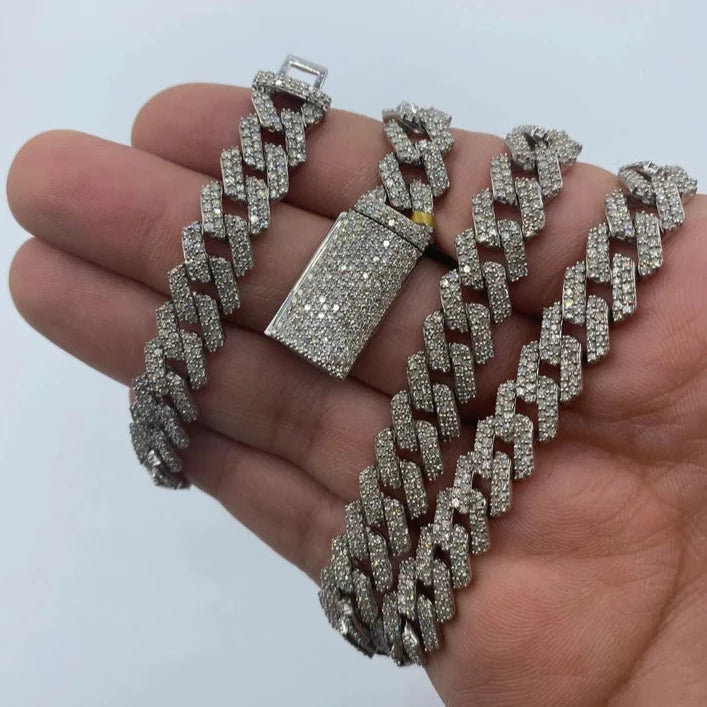 10K 10MM Cuban Link Diamond Chain 18-22"