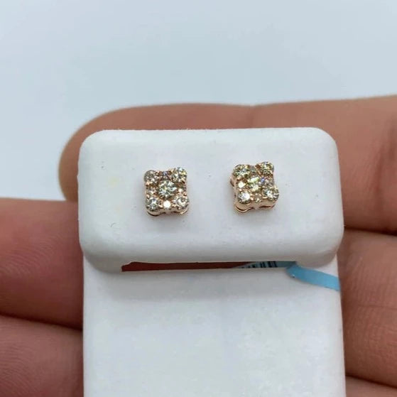 14K Square Stud Earrings 0.5CT
