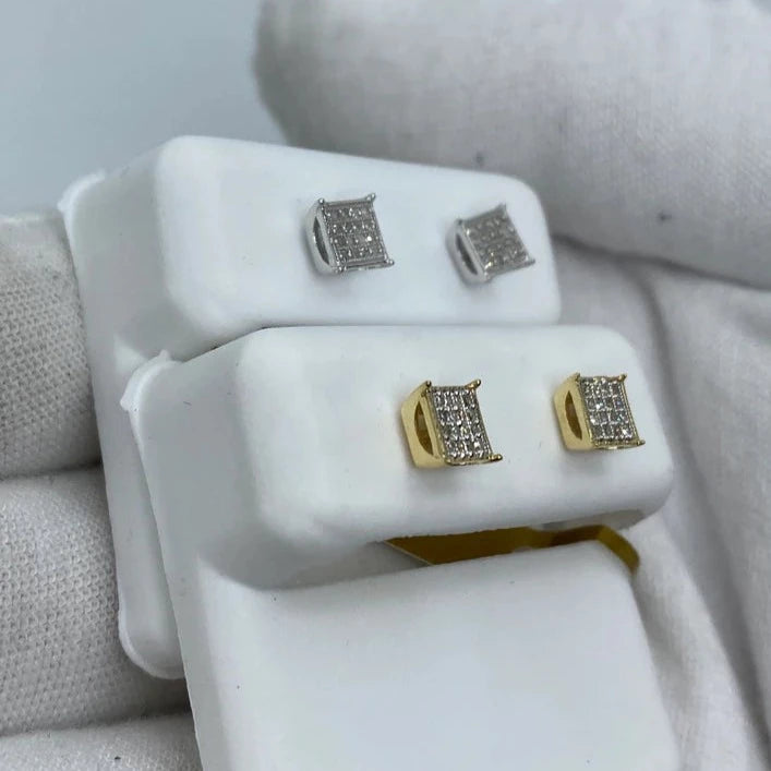10K Square Diamond Earrings 0.2ct