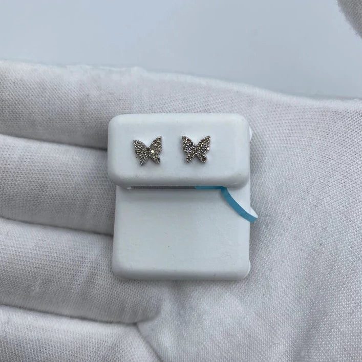 14K Butterfly Diamond Earrings