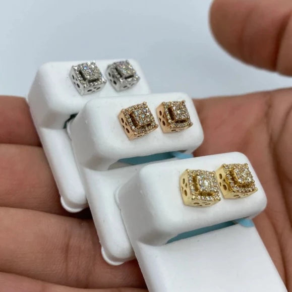 14K Square Box Earrings