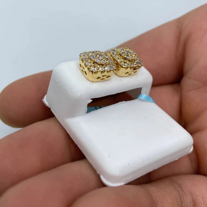 14K Elite Square Diamond Earrings