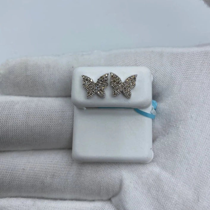 14K Butterfly Diamond Earrings